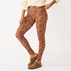 Women's Sonoma Goods For Life® Midrise Leggings -SONOMA Store 2946661 Brown Floral
