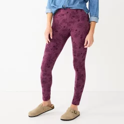 Women's Sonoma Goods For Life® Midrise Leggings -SONOMA Store 2946661 Purple Floral