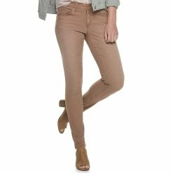 Women's Sonoma Goods For Life® Supersoft Stretch Midrise Skinny Jeans -SONOMA Store 2954787 Bali Brown