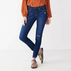 Women's Sonoma Goods For Life® Supersoft Stretch Midrise Skinny Jeans -SONOMA Store 2954787 Wyatt Destructed