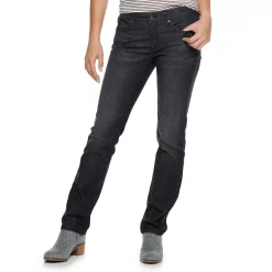 Women's Sonoma Goods For Life® Supersoft Midrise Straight-Leg Jeans 36 Women's Sonoma Goods For Life® Supersoft Midrise Straight-Leg Jeans -SONOMA Store 3022856 Black Crosshatch