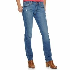 Women's Sonoma Goods For Life® Supersoft Midrise Straight-Leg Jeans 39 Women's Sonoma Goods For Life® Supersoft Midrise Straight-Leg Jeans -SONOMA Store 3022856 Crosshatch Destructed