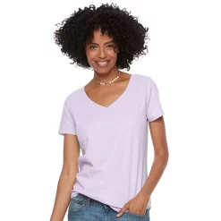 Petite Sonoma Goods For Life® Essential V-Neck Tee -SONOMA Store 3053848 Cherub Lilac