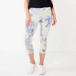 Women's Sonoma Goods For Life® Wide-Waist Capri Leggings 59 Women's Sonoma Goods For Life® Wide-Waist Capri Leggings -SONOMA Store 3584124 Blue Marble