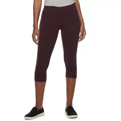 Women's Sonoma Goods For Life® Wide-Waist Capri Leggings 37 Women's Sonoma Goods For Life® Wide-Waist Capri Leggings -SONOMA Store 3584124 Burgundy
