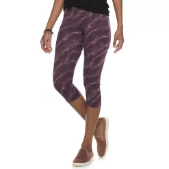 Women's Sonoma Goods For Life® Wide-Waist Capri Leggings 61 Women's Sonoma Goods For Life® Wide-Waist Capri Leggings -SONOMA Store 3584124 Burgundy Dye Effect