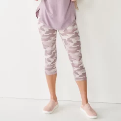 Women's Sonoma Goods For Life® Wide-Waist Capri Leggings 42 Women's Sonoma Goods For Life® Wide-Waist Capri Leggings -SONOMA Store 3584124 Pink Camo