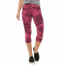 Women's Sonoma Goods For Life® Wide-Waist Capri Leggings 39 Women's Sonoma Goods For Life® Wide-Waist Capri Leggings -SONOMA Store 3584124 Pink Dye Effect