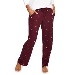 Women's Sonoma Goods For Life® Cozy Pajama Pants -SONOMA Store 4211999 Burgundy Hearts