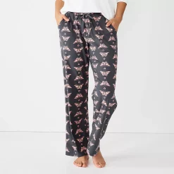 Women's Sonoma Goods For Life® Cozy Pajama Pants -SONOMA Store 4211999 Grey Love Butterfly