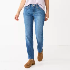 Women's Sonoma Goods For Life® Straight-Leg High-Waisted Curvy Jeans -SONOMA Store 4380113 Medium