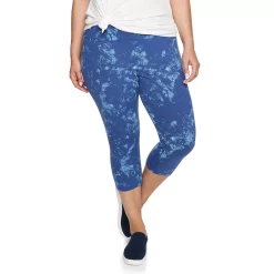 Plus Size Sonoma Goods For Life® Knit Capri Leggings -SONOMA Store 4878367 Blue Dye Effect
