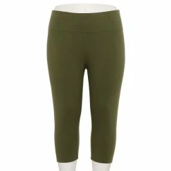 Plus Size Sonoma Goods For Life® Knit Capri Leggings -SONOMA Store 4878367 Lander Green