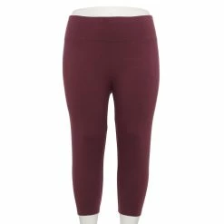 Plus Size Sonoma Goods For Life® Knit Capri Leggings -SONOMA Store 4878367 Prune