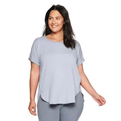 Plus Size Sonoma Goods For Life® Supersoft Short Sleeve Top -SONOMA Store 4886368 Gray Purple