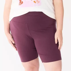 Plus Size Sonoma Goods For Life® High-Waisted Bike Shorts -SONOMA Store 4891853 Plum Prune