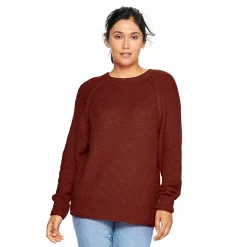 Women's Sonoma Goods For Life® All Over Stitch Crewneck Sweater -SONOMA Store 4923526 Brown