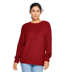 Women's Sonoma Goods For Life® All Over Stitch Crewneck Sweater -SONOMA Store 4923526 Red