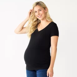 Maternity Sonoma Goods For Life® Essential V-Neck Tee -SONOMA Store 4980526 Black