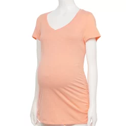 Maternity Sonoma Goods For Life® Essential V-Neck Tee -SONOMA Store 4980526 Carolina Peach