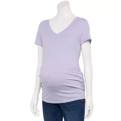 Maternity Sonoma Goods For Life® Essential V-Neck Tee -SONOMA Store 4980526 Glazed Berry