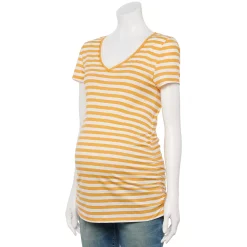 Maternity Sonoma Goods For Life® Essential V-Neck Tee -SONOMA Store 4980526 Gold Stripe