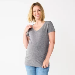 Maternity Sonoma Goods For Life® Essential V-Neck Tee -SONOMA Store 4980526 Grey