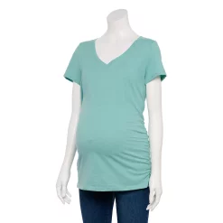 Maternity Sonoma Goods For Life® Essential V-Neck Tee -SONOMA Store 4980526 Island Teal