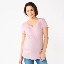 Maternity Sonoma Goods For Life® Essential V-Neck Tee -SONOMA Store 4980526 Lilac Cream