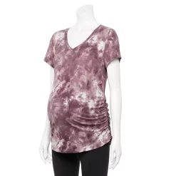 Maternity Sonoma Goods For Life® Essential V-Neck Tee -SONOMA Store 4980526 Purple Tie Dye