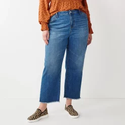 Plus Size Sonoma Goods For Life® Premium High-Waisted Straight-Leg Crop Jeans -SONOMA Store 4990293 Baytree