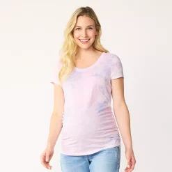 Maternity Sonoma Goods For Life® Essential Scoopneck Tee -SONOMA Store 4998304 Purple Dye