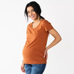 Maternity Sonoma Goods For Life® Essential Scoopneck Tee -SONOMA Store 4998304 Rust