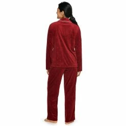 Women's Sonoma Goods For Life® Velour Long Sleeve Pajama Shirt & Pajama Pants Sleep Set 22 Women's Sonoma Goods For Life® Velour Long Sleeve Pajama Shirt & Pajama Pants Sleep Set -SONOMA Store 5033010 ALT