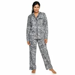 Women's Sonoma Goods For Life® Velour Long Sleeve Pajama Shirt & Pajama Pants Sleep Set 17 Women's Sonoma Goods For Life® Velour Long Sleeve Pajama Shirt & Pajama Pants Sleep Set -SONOMA Store 5033010 Cheetah