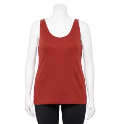 Plus Size Sonoma Goods For Life® Everyday Rib Tank -SONOMA Store 5035582 Berry Garnet