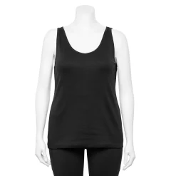 Plus Size Sonoma Goods For Life® Everyday Rib Tank -SONOMA Store 5035582 Black