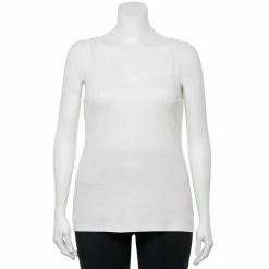 Plus Size Sonoma Goods For Life® Everyday Rib Tank -SONOMA Store 5035582 White