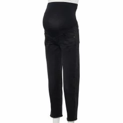 Maternity Sonoma Goods For Life® Over-The-Belly Cropped Straight-Leg Jeans -SONOMA Store 5035940 Black Wash
