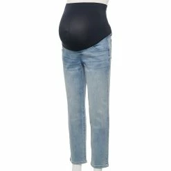 Maternity Sonoma Goods For Life® Over-The-Belly Cropped Straight-Leg Jeans -SONOMA Store 5035940 Light Wash