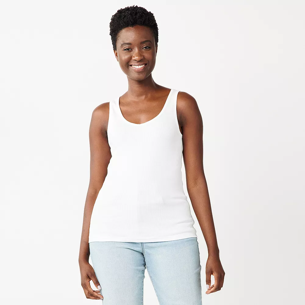 Women's Sonoma Goods For Life® Everyday Ribbed Tank 4 Women's Sonoma Goods For Life® Everyday Ribbed Tank - Image 2