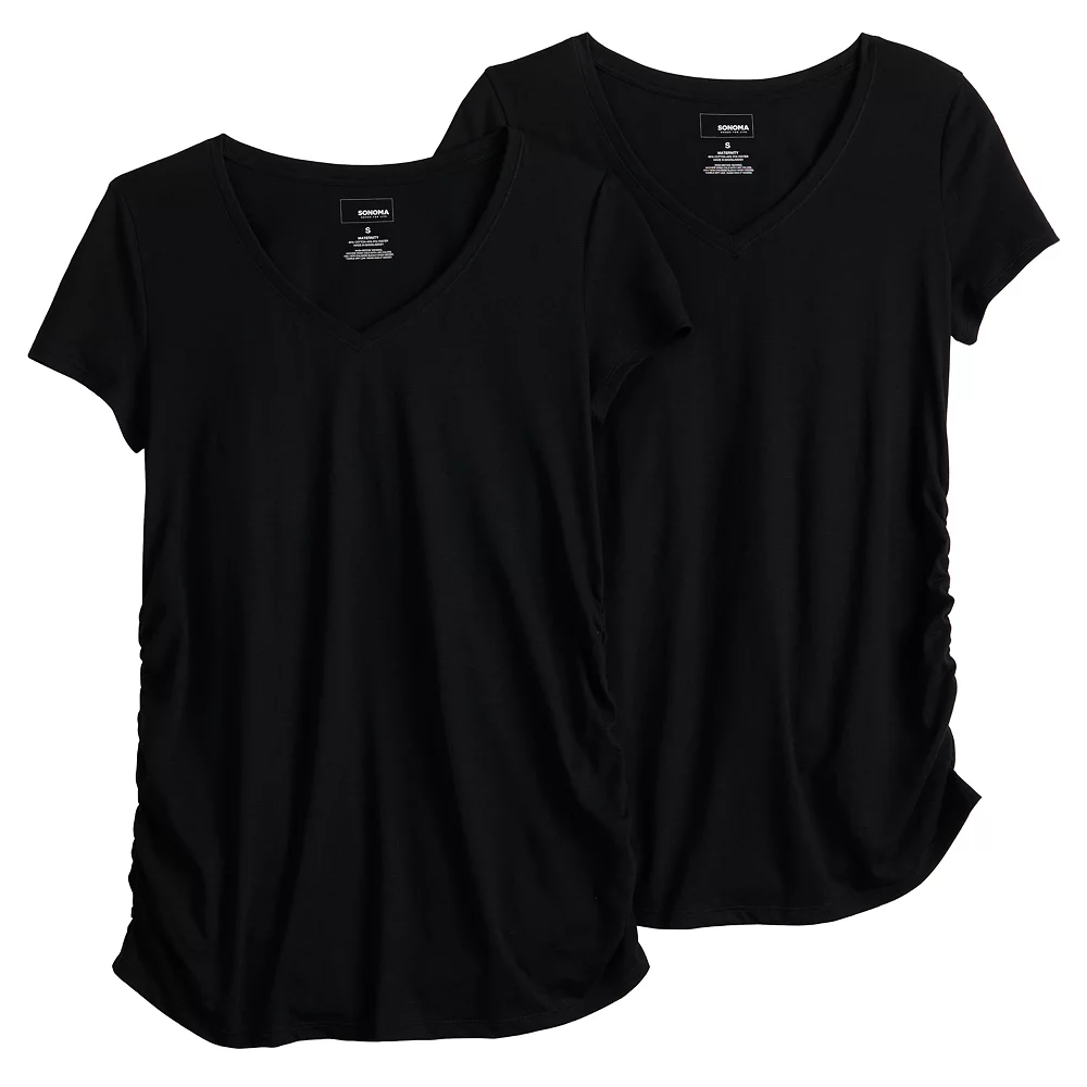 Maternity Sonoma Goods For Life® 2-pack Essential Short Sleeve Tee 5 Maternity Sonoma Goods For Life® 2-pack Essential Short Sleeve Tee - Image 3