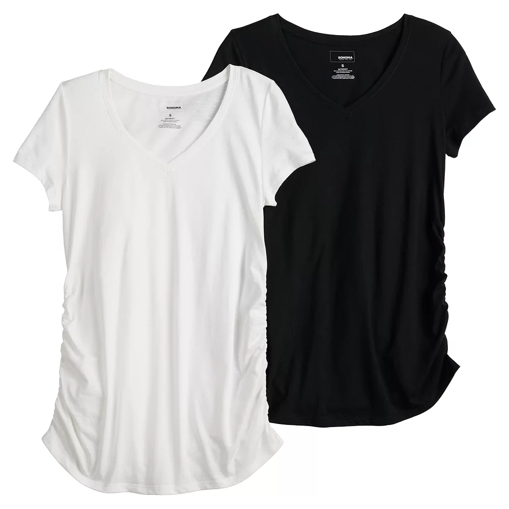 Maternity Sonoma Goods For Life® 2-pack Essential Short Sleeve Tee 4 Maternity Sonoma Goods For Life® 2-pack Essential Short Sleeve Tee - Image 2