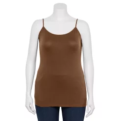 Plus Size Sonoma Goods For Life® Spaghetti Strap Cami -SONOMA Store 5158435 Brookfield Brown