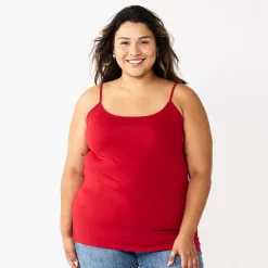 Plus Size Sonoma Goods For Life® Spaghetti Strap Cami -SONOMA Store 5158435 Inviting Red