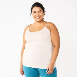 Plus Size Sonoma Goods For Life® Spaghetti Strap Cami -SONOMA Store 5158435 Light Beige