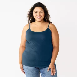 Plus Size Sonoma Goods For Life® Spaghetti Strap Cami -SONOMA Store 5158435 Marval Blue