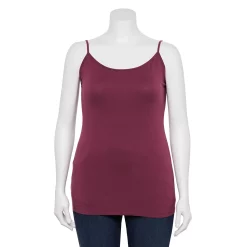 Plus Size Sonoma Goods For Life® Spaghetti Strap Cami -SONOMA Store 5158435 Plum