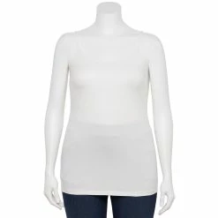 Plus Size Sonoma Goods For Life® Spaghetti Strap Cami -SONOMA Store 5158435 White