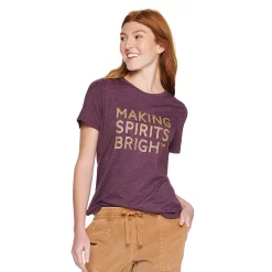 Women's Sonoma Goods For Life® Short Sleeve Holiday Graphic Tee -SONOMA Store 5180762 Making Spirits Bright
